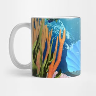 Little mermaid in the deep ocean Mug